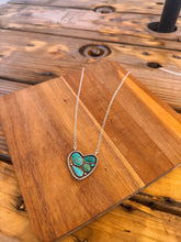 Load image into Gallery viewer, Turquoise Multi-Stone Heart Border Necklace

