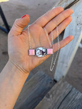 Load image into Gallery viewer, 3-Stone Wild Horse &amp; Pink Conch Bar Necklace
