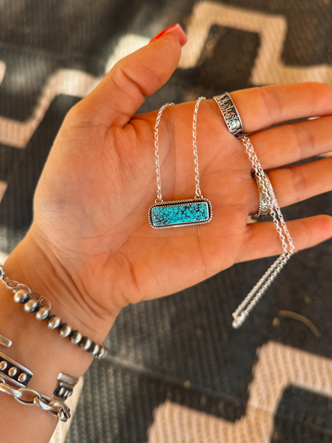 Hubei Turquoise Bar Necklace
