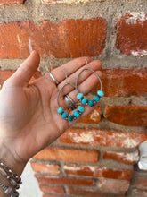 Load image into Gallery viewer, The Ombré Turquoise 5-Stone Hoop Earrings
