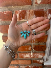 Load image into Gallery viewer, 6-Stone Half Cluster Turquoise Necklace
