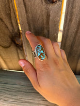 Load image into Gallery viewer, Turquoise Cigar Band Fidget Ring
