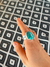 Load image into Gallery viewer, Prickly Pear Turquoise Ring- Cigar Band
