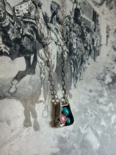 Load image into Gallery viewer, Pink Conch &amp; Kingman Stirrup Necklace
