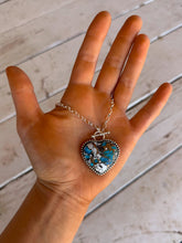 Load image into Gallery viewer, Chunky White Buffalo &amp; Kingman Heart Necklace
