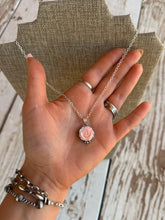 Load image into Gallery viewer, Carved Pink Rose Necklace
