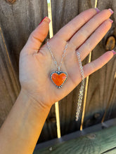 Load image into Gallery viewer, Orange Spiny Heart Necklace
