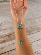 Load image into Gallery viewer, Triple Stone Cross Lariat
