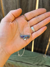 Load image into Gallery viewer, Purple Dahlia Star Bar Necklace
