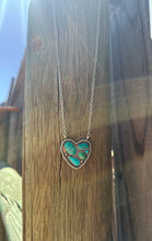 Load image into Gallery viewer, Turquoise Multi-Stone Heart Border Necklace
