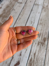 Load image into Gallery viewer, Pink Mojave Heart Studs
