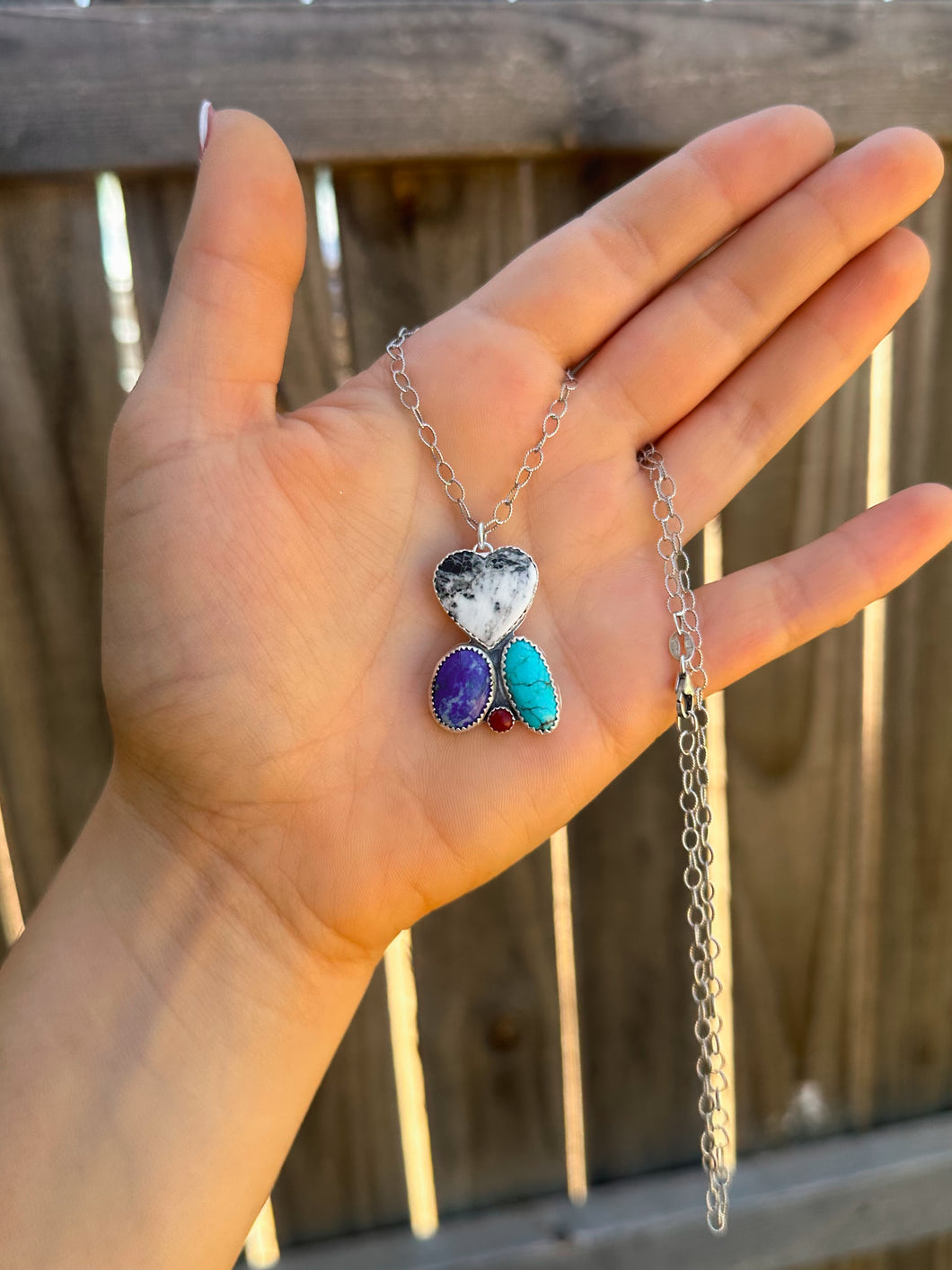 Red, White & Blue Heart Necklace