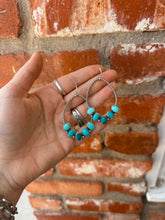 Load image into Gallery viewer, The Ombré Turquoise 5-Stone Hoop Earrings

