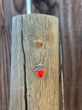 Load image into Gallery viewer, Red Spiny Heart Toggle Necklace
