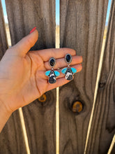 Load image into Gallery viewer, White Buffalo, Kingman, &amp; Black Onyx Earrings
