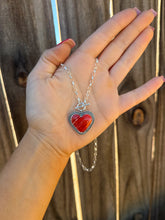 Load image into Gallery viewer, Red Spiny Heart Toggle Necklace

