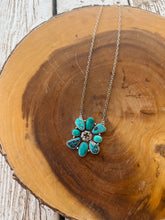 Load image into Gallery viewer, Chunky Turquoise Cross Cluster Necklace

