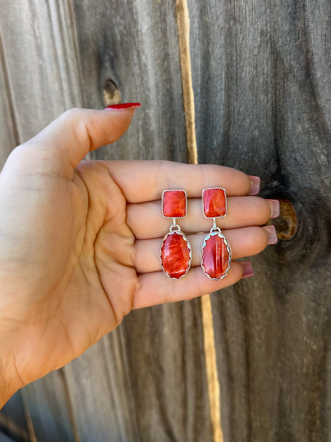 Red Spiny Oyster Earrings