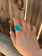 Load image into Gallery viewer, Prickly Pear Turquoise Ring- Cigar Band
