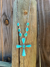 Load image into Gallery viewer, Statement Turquoise Cross Necklace

