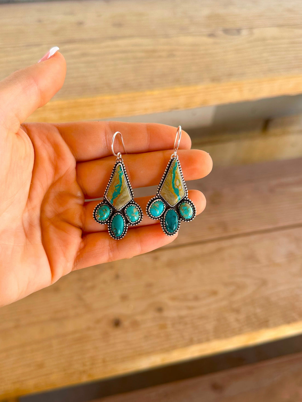 Royston Ribbon Turquoise Dangle Earrings