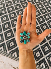 Load image into Gallery viewer, Chunky Turquoise Cross Cluster Necklace
