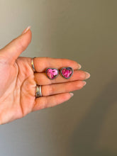 Load image into Gallery viewer, Pink Mojave Heart Studs
