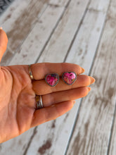 Load image into Gallery viewer, Pink Mojave Heart Studs

