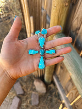 Load image into Gallery viewer, Statement Turquoise Cross Necklace
