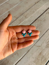 Load image into Gallery viewer, Pink Conch &amp; Kingman Studs
