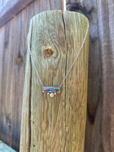 Load image into Gallery viewer, Purple Dahlia Star Bar Necklace
