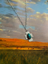 Load image into Gallery viewer, Sonoran Gold Turquoise Cross Necklace
