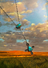 Load image into Gallery viewer, Royston Turquoise Cross Lariat Necklace
