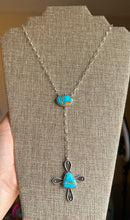 Load image into Gallery viewer, Royston Turquoise Cross Lariat Necklace
