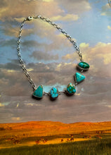 Load image into Gallery viewer, 5-Stone Mixed Turquoise Choker Necklace
